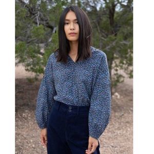 Apiece apart Marie shirred cotton shirt